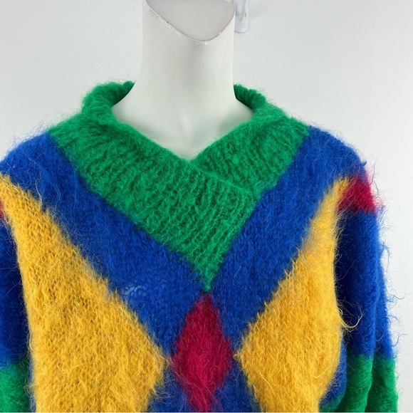 Handmade Colorful Geometric Sweater. Made in Scotland - Picture 11 of 11